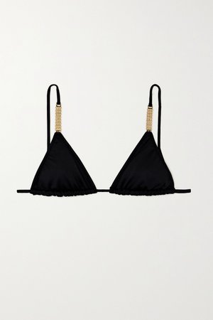 Black Maldives embellished triangle bikini top | Melissa Odabash | NET-A-PORTER
