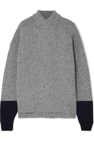 ALEXACHUNG | Two-tone wool-blend turtleneck sweater | NET-A-PORTER.COM