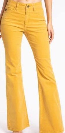 yellow flare jeans