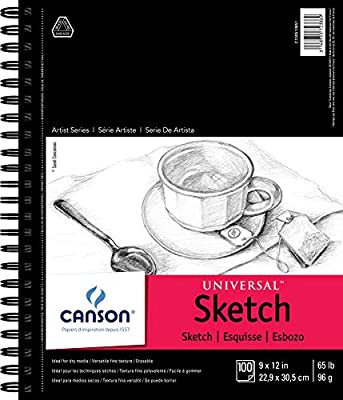 Amazon.com: Canson Universal Sketch Pad, Side Wire Bound, 9" x 12", White: Office Products
