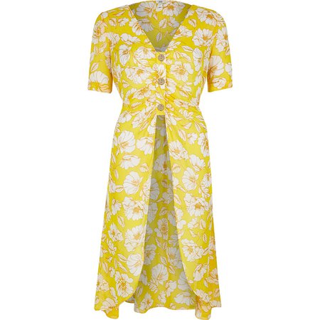 Yellow floral kimono | River Island
