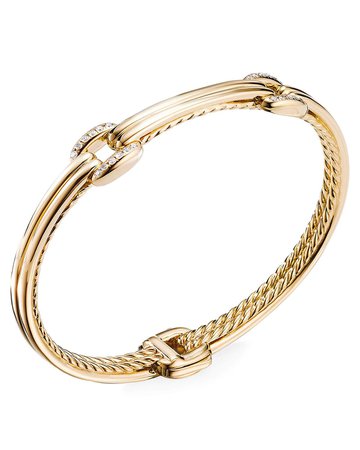 David Yurman Thoroughbred 18k Double-Link Diamond Bracelet, Size S and Matching Items & Matching Items | Neiman Marcus