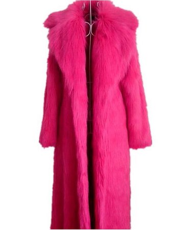 Women's Daily Basic Winter Maxi Fur Coat, Solid Colored Fold-over Collar Long Sleeve Faux Fur Yellow / Fuchsia / Royal Blue 2019 - US $145.85