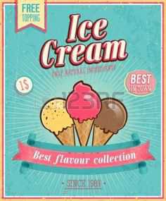 Vintage Ice Cream Sign - Pinterest