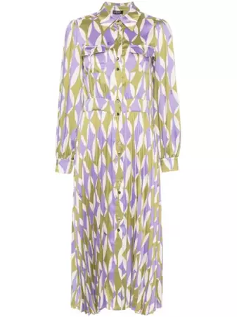 LIU JO geometric-print Pleated Midi Dress - Farfetch
