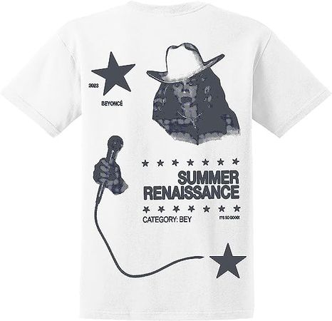 Amazon.com: Beyoncé Official Renaissance World Tour Merch Summer T-Shirt, Small White : Clothing, Shoes & Jewelry