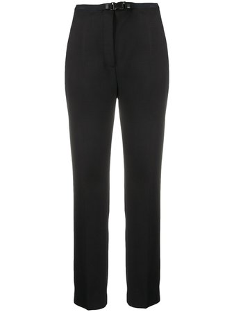 Black Prada slim-fit buckled trousers P286DHS202TSQ - Farfetch