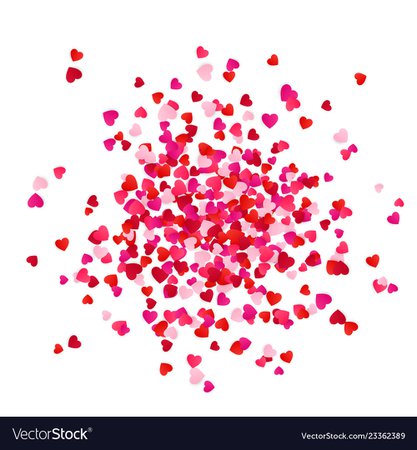 Red and pink scatter paper hearts confetti Vector Image