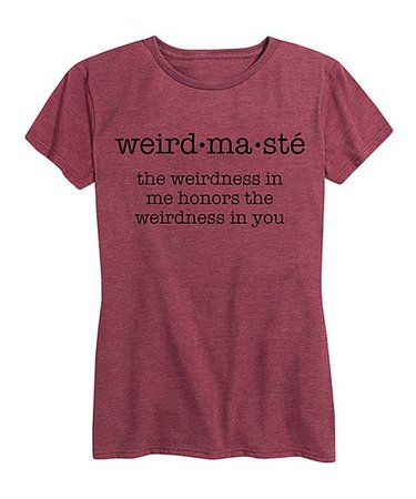Instant Message Womens Heather Wine Weirdmaste Definition Relaxed-Fit Tee - Women & Plus | Best Price and Reviews | Zulily