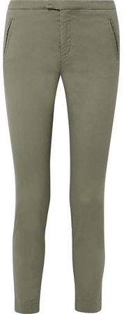 Stretch-cotton Twill Tapered Pants - Army green