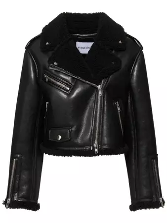 Lillia cropped faux leather jacket - Stand Studio - Women | Luisaviaroma