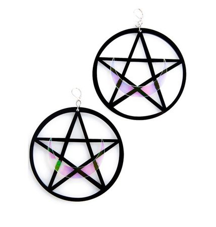 Marina Fini | Pentagram & Moon Hoop Earrings