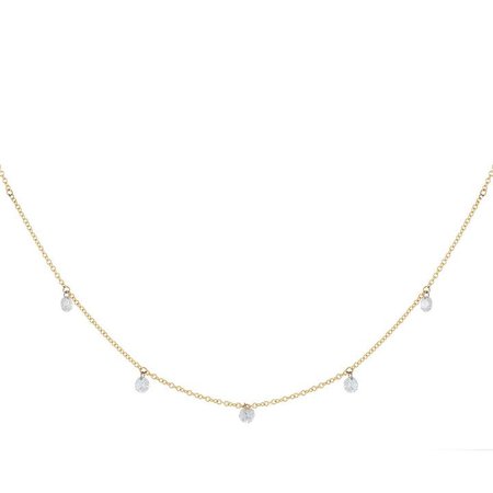 Floating Diamond Necklace 14K | Adina's Jewels