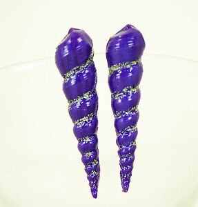 Ursula Inspired Purple Shell Earrings