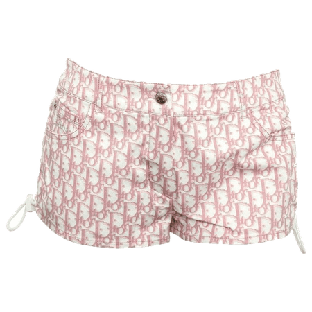 John Galliano for Christian Dior pink trotter logo shorts