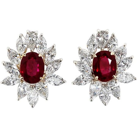 Ruby and diamond earrings