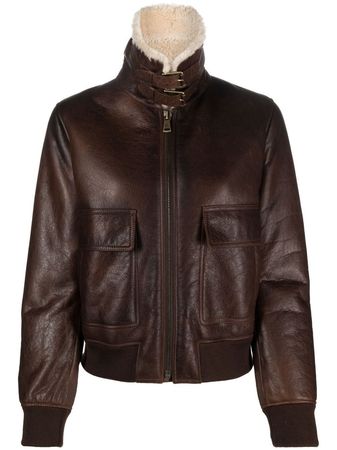 Ralph Lauren Collection Niketa shearling-lined Leather Jacket - Farfetch