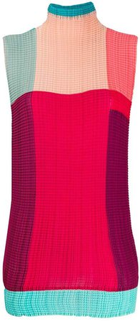 colour-block sleeveless top