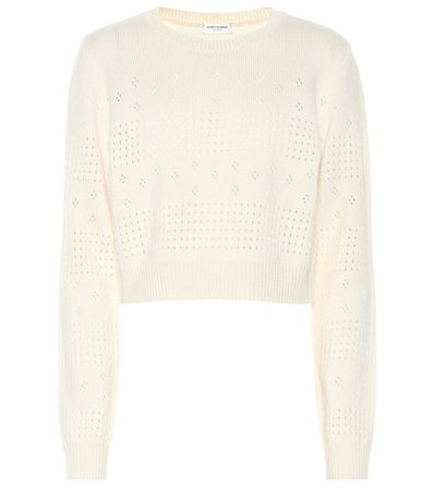 Wool-blend cropped sweater