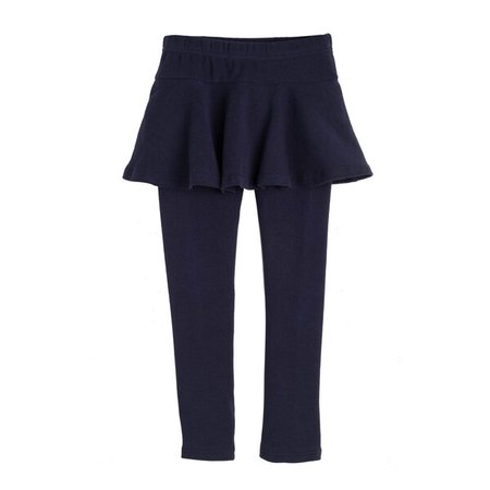 Luna Skirt Legging, Navy - Kids Girl Clothing Pants - Maisonette