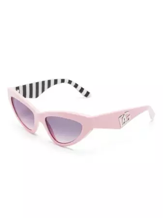 Dolce & Gabbana Eyewear logo-plaque cat-eye Frame Sunglasses - Farfetch