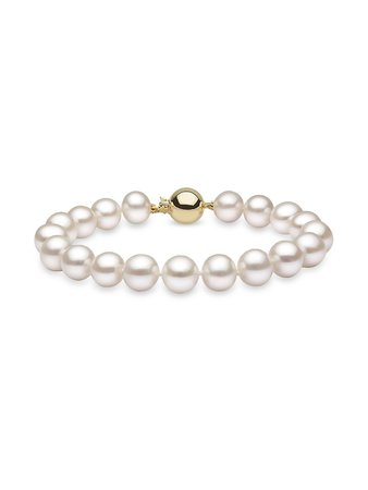 Saks Fifth Avenue Collection 14K Yellow Gold & 9.5-10MM Cultured Freshwater Pearl Bracelet