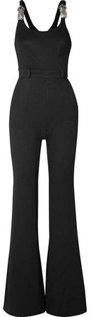 Brandon Maxwell - Embellished Crepe Jumpsuit - Black