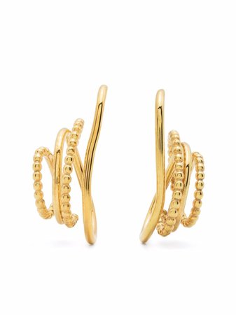 BONVO 18kt gold-plated Silver Twisted Loop Earrings - Farfetch