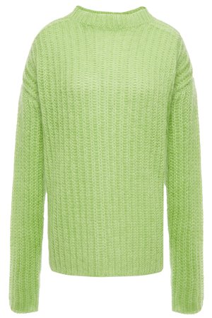 Light green Oversized ribbed mohair-blend sweater | Sale up to 70% off | THE OUTNET | MARNI | THE OUTNET