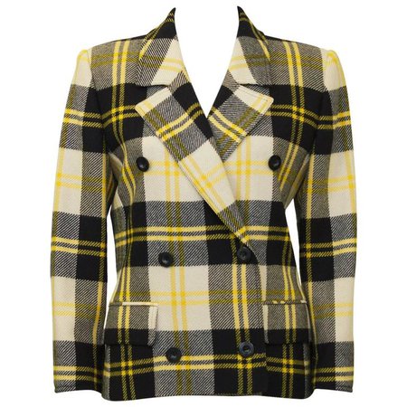 yellow plaid fitted blazer - Google Search