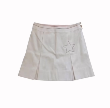 white pink star skirt pleated