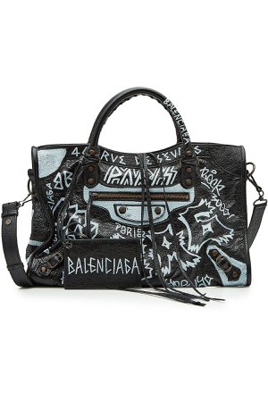 City Graffiti Leather Tote Gr. One Size