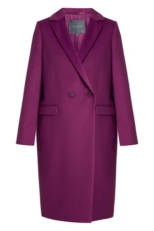 InAvati - Straight-Cut Italian Wool Coat Purple
