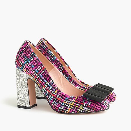 Harlow pumps in tweed with glitter heel : Women Heels | J.Crew