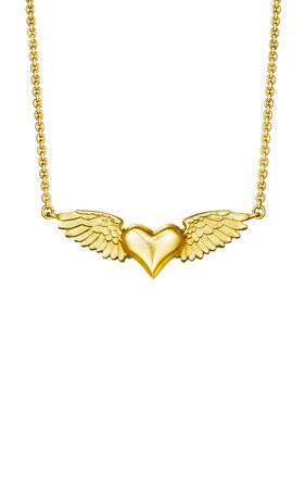 Flying Heart 18k Yellow Gold Necklace By Anthony Lent