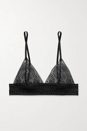 Black Sundial stretch-lace soft-cup bra | Kiki de Montparnasse | NET-A-PORTER
