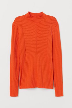 Bordás pulóver magas nyakkal - Narancssárga - NŐI | H&M HU