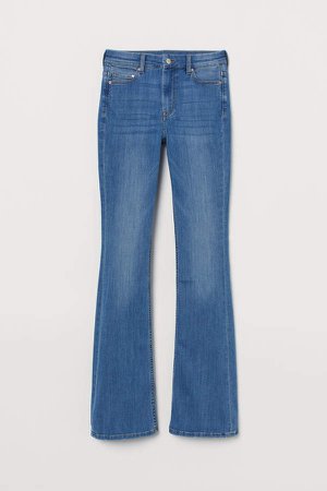 Flared High Waist Jeans - Blue
