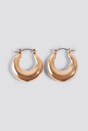 Mini Thick Hoop Earrings Gold | na-kd.com