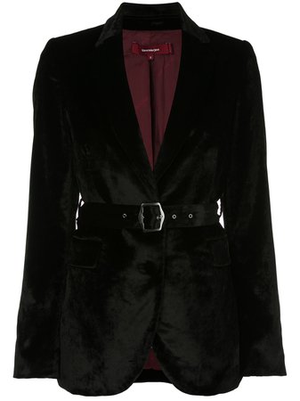 Black Sies Marjan Terry Velvet Belted Blazer | Farfetch.com