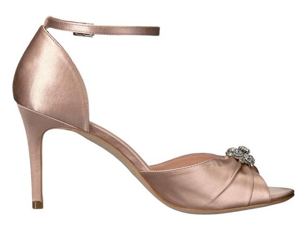 Kate Spade Pink Champagne Medina Satin Crystal Embellished Heels Formal Shoes Size US 9 Regular (M, B) Listed By Luxy Lou's Designer Shoes - Tradesy