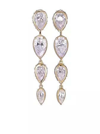 Anabela Chan 18kt Yellow Gold Vermeil Dew Diamond Drop Earrings - Farfetch