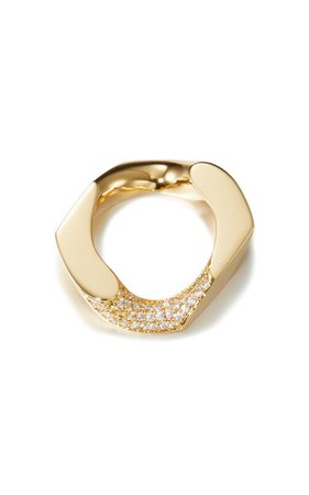 14k Gold-Plated Chain Unit Pave Ring By Numbering | Moda Operandi