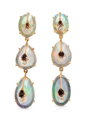 Loriann - 14K Rose Gold Opal 3 Tier Earrings | Mitchell Stores