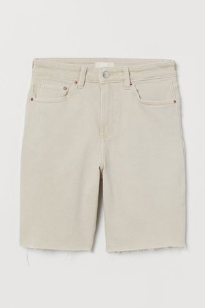 Denim Shorts High Waist - Light beige - Ladies | H&M US