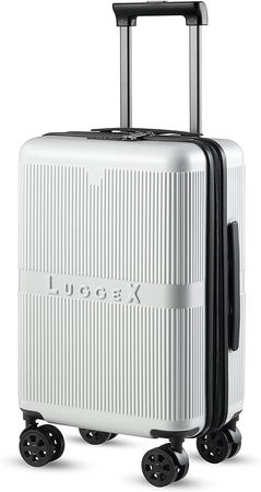 Amazon.com | LUGGEX White Carry On Luggage 22x14x9 Airline Approved with Spinner Wheels - Polycarbonate Hard Shell Expandable Suitcase | Carry-Ons