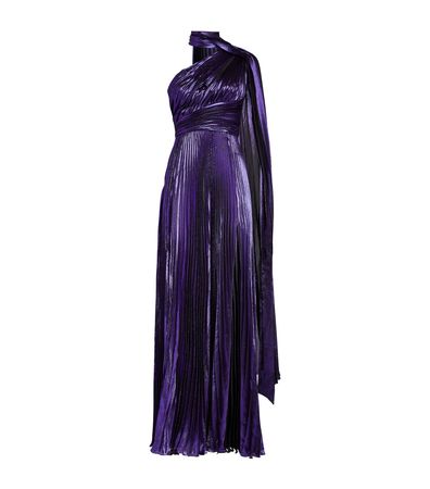 Womens Zuhair Murad purple One-Shoulder Pleated Gown | Harrods # {CountryCode}