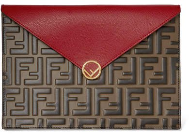 Embossed Smooth And Textured-leather Pouch