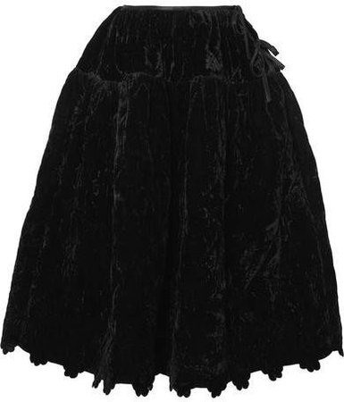 Cecilie Bahnsen - Rosie Quilted Velvet Midi Skirt - Black