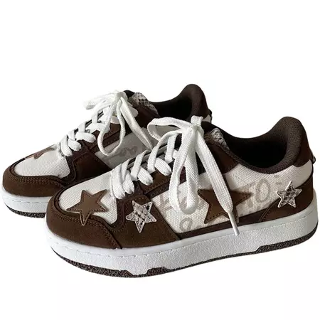 Brown Star Aesthetic Sneakers | BOOGZEL – Boogzel Clothing